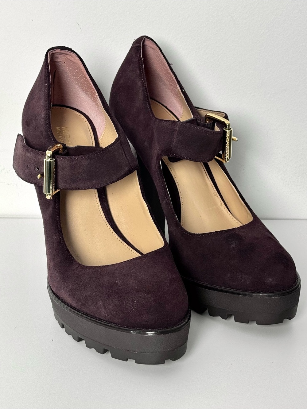 Michael Kors Flynn Suede Platform Mary Jane Pumps 7M